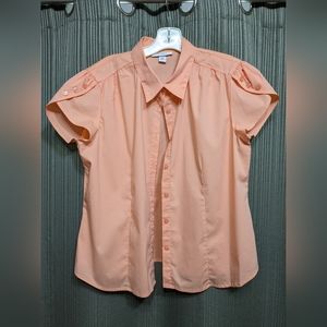 Women's DB XL Button Up Shirt, Top, Blouse, Petal sleeves with Button detail